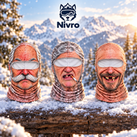 Nivro Skimaske mit Gesicht auf der Piste